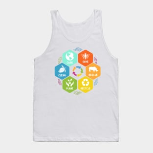 Save Bees Rescue Animals Recycle Plastic Earth Day 2024 Tank Top